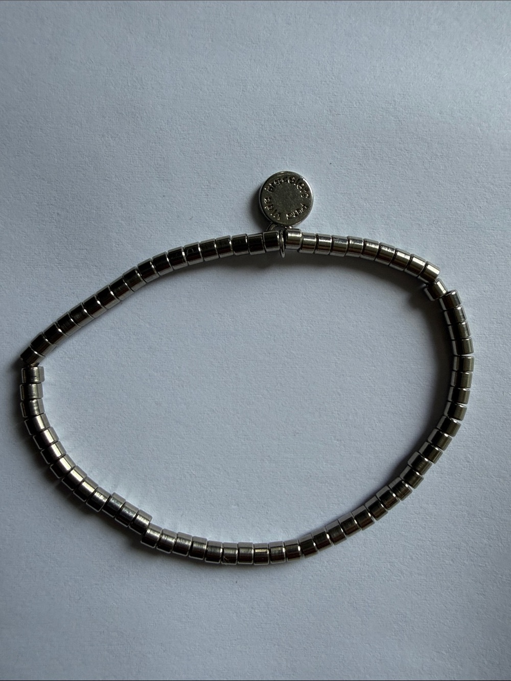 Pura Vida Silver Hematite Beaded Stretch Bracelet
